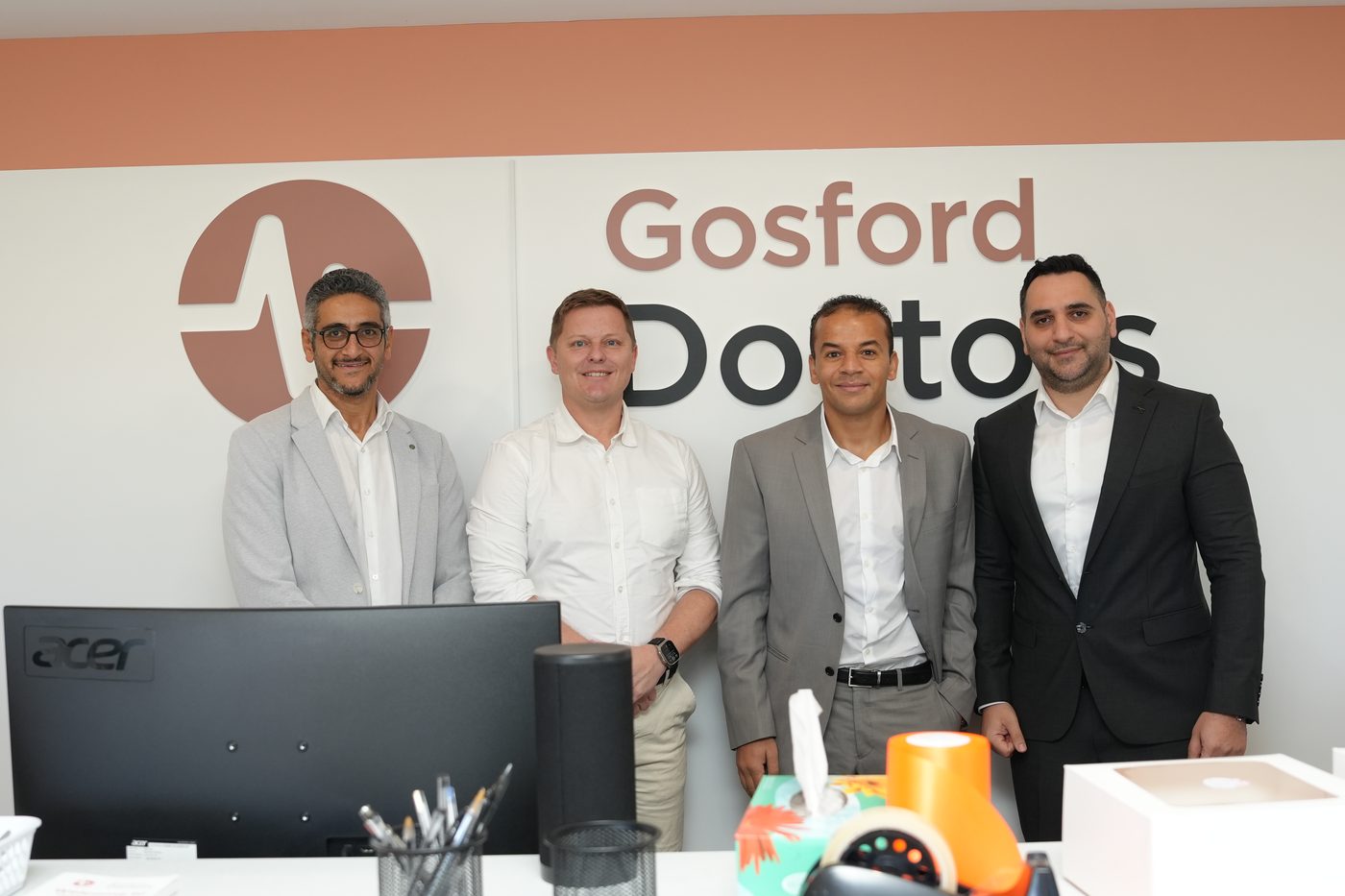 The reception desk at Gosford Doctors, West Gosford, on opening day