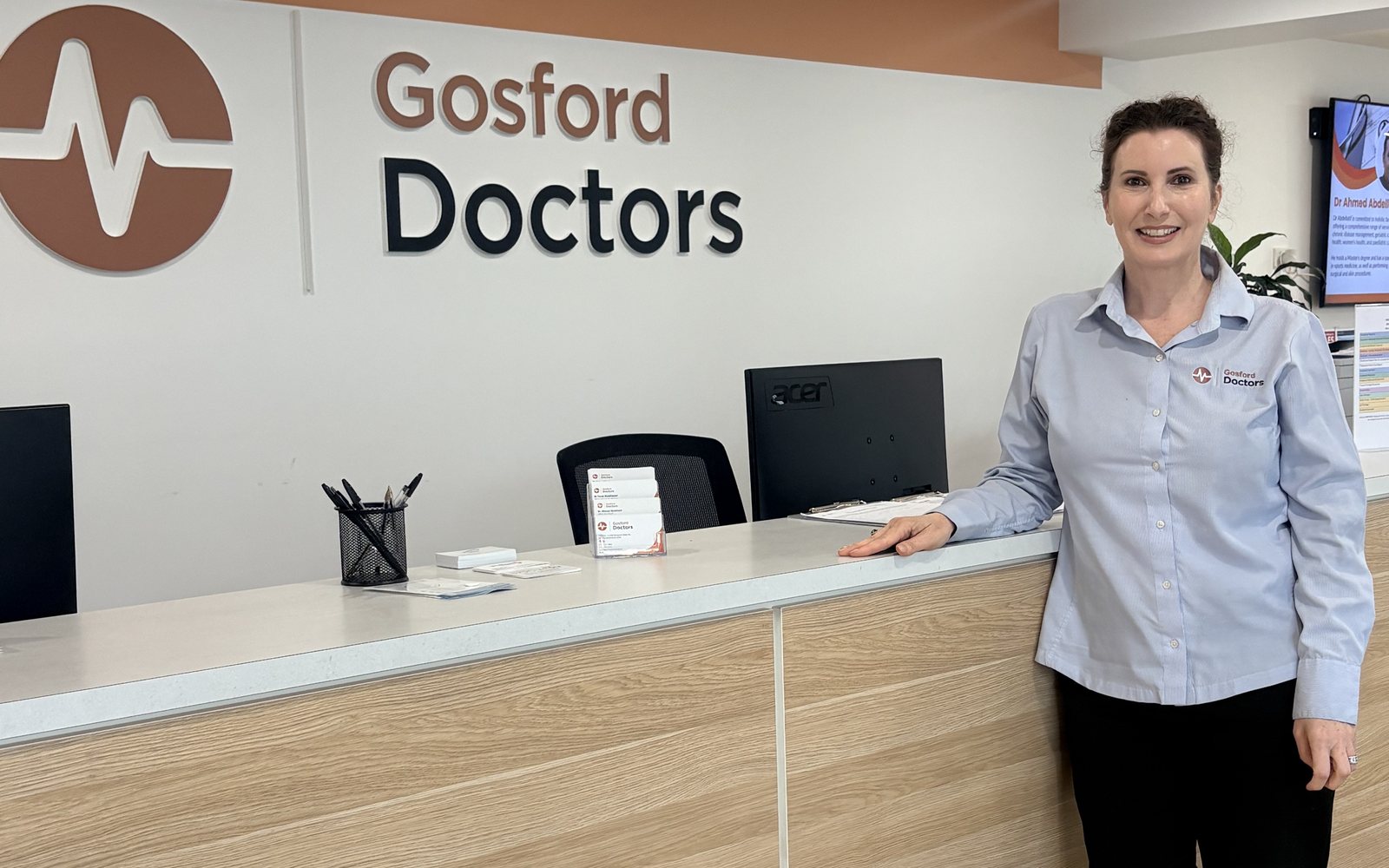 The reception desk at Gosford Doctors in West Gosford