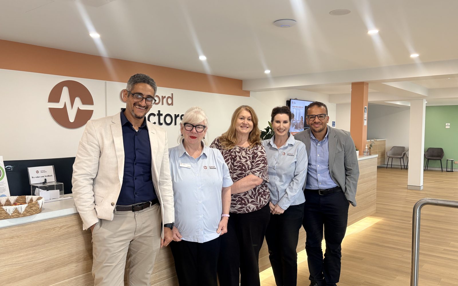 The doctors, practice nurse and reception team of Gosford Doctors at the West Gosford clinic