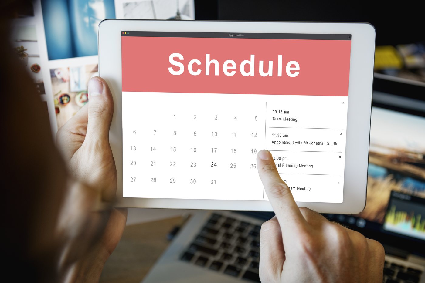 Same-day appointments: an appointment calendar open on a tablet