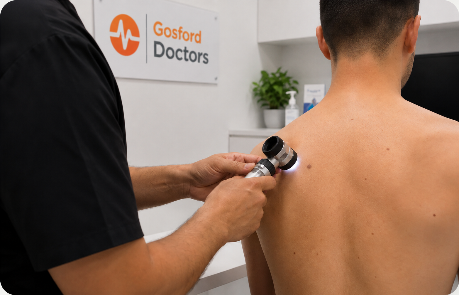Skin cancer examination at Gosford Doctors, West Gosford
